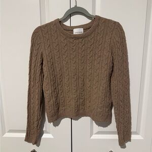 Pink Rose Tan Cable Knit Sweater